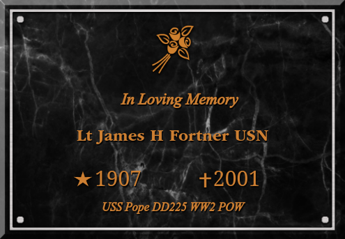 Lt James H Fortner USN